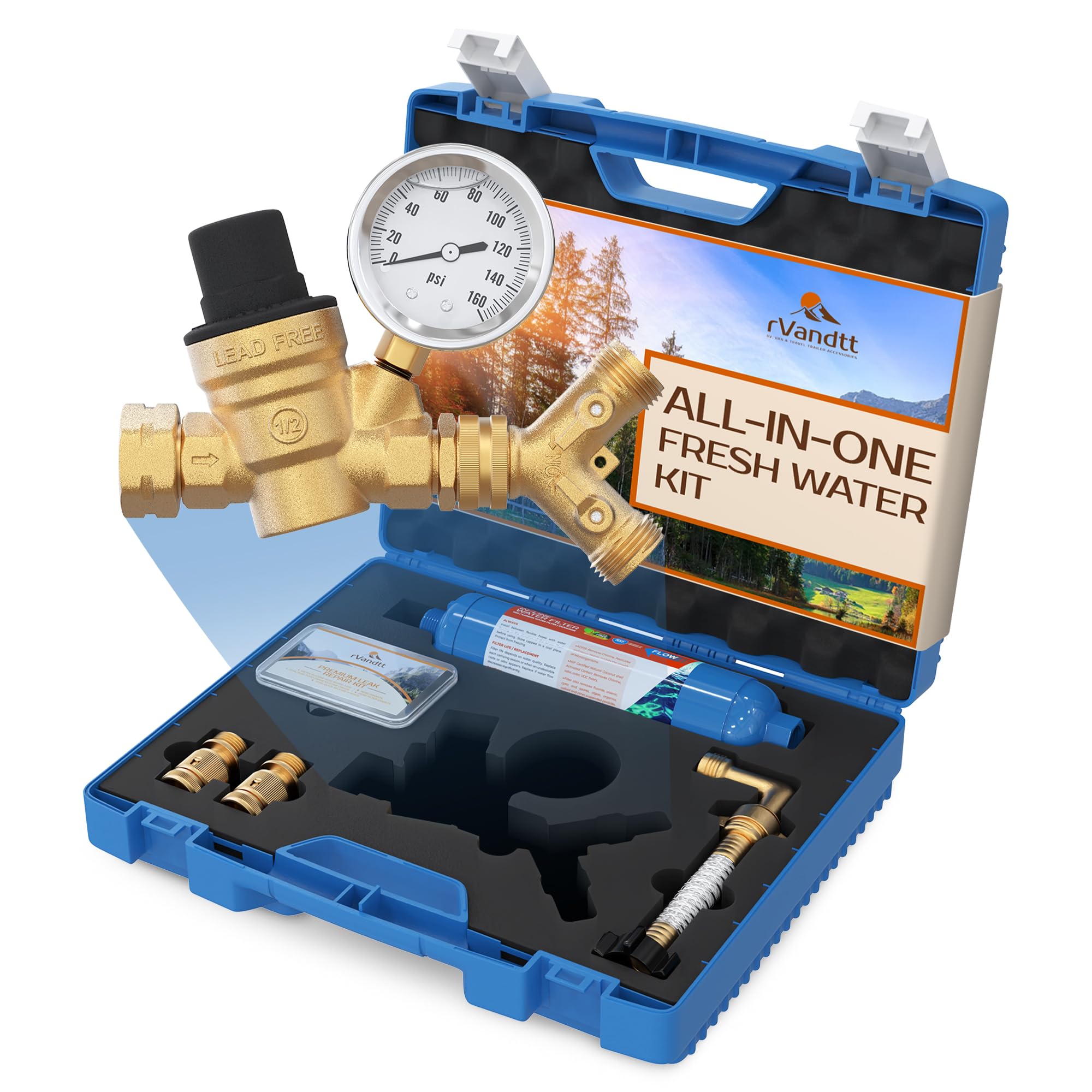 Fresh Water Kit with Inline Filter & Brass Fittings